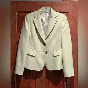 Jones Studio Lime Green Career Blazer Lined Size 6 Suit Jacket
